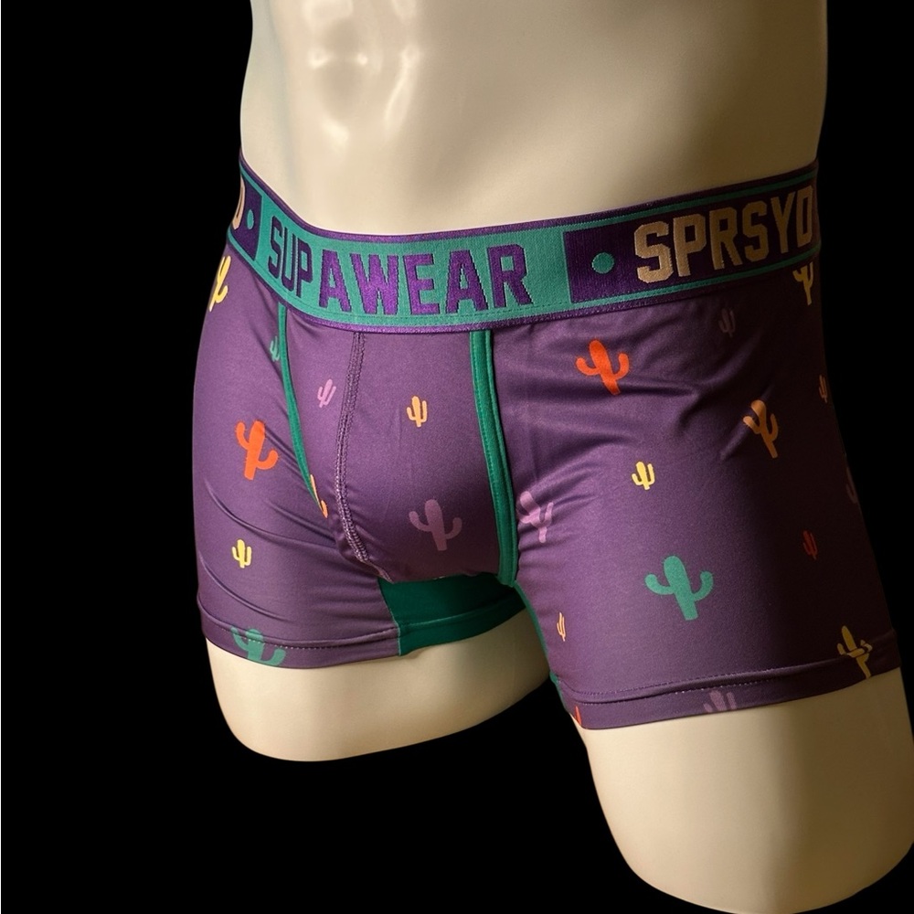 Purple and Green Boxer Briefs with Desert Pattern